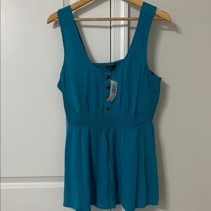NWT Torrid Turquoise Button-Front Tank Top